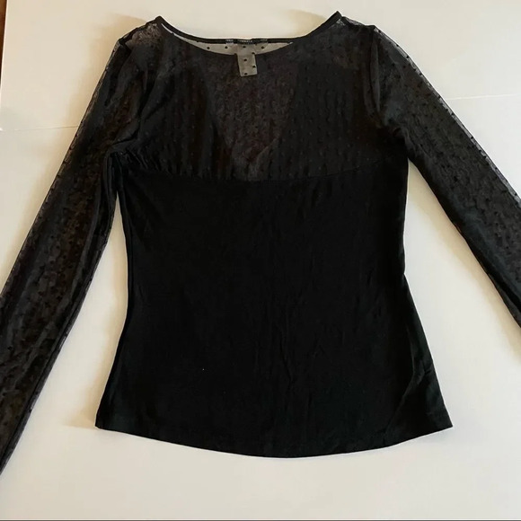 h&m long sleeve mesh polka dot top - Picture 10 of 13